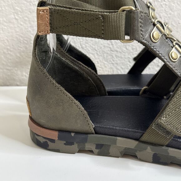 Sorel Torpeda Carly Nori Camo Gladiator Sandal Women's Size 8 Army Green - Picture 3 of 16